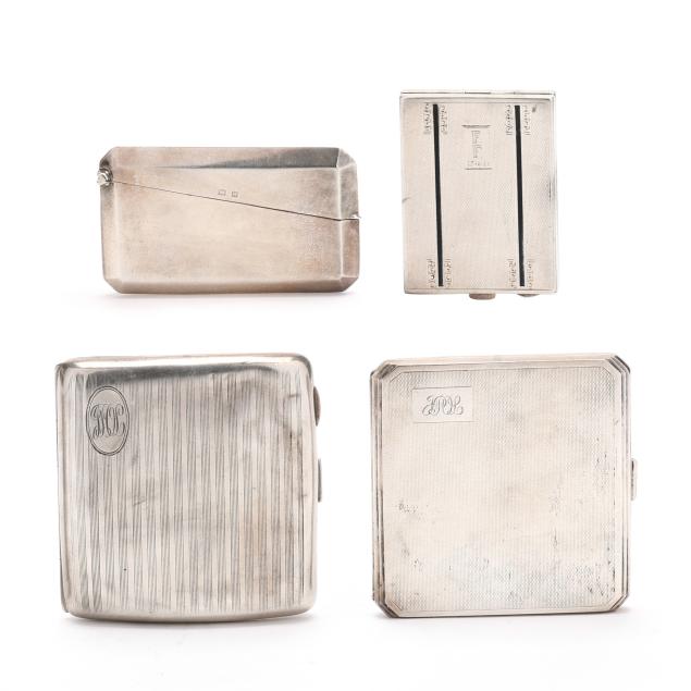 four-english-silver-cigarette-cases-and-compacts