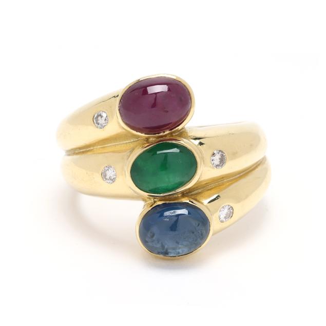 gold-and-gem-set-stacked-design-ring