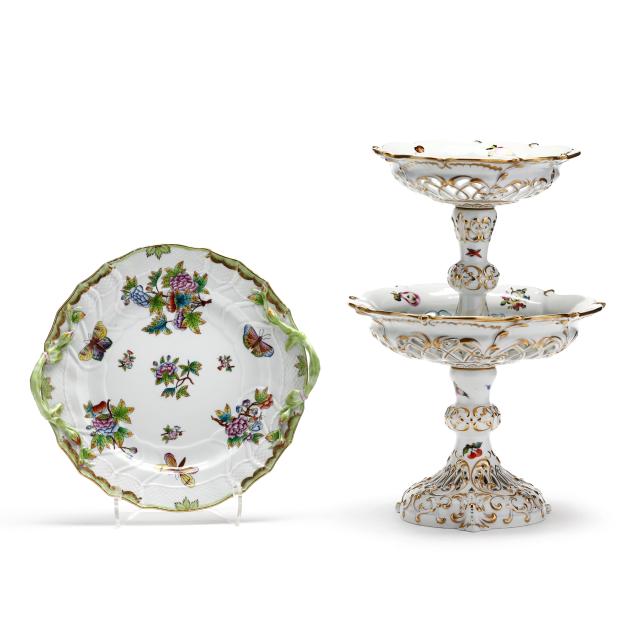 herend-underplate-and-two-tier-stand