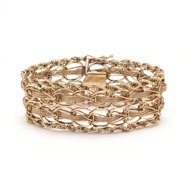vintage-wide-gold-woven-bracelet