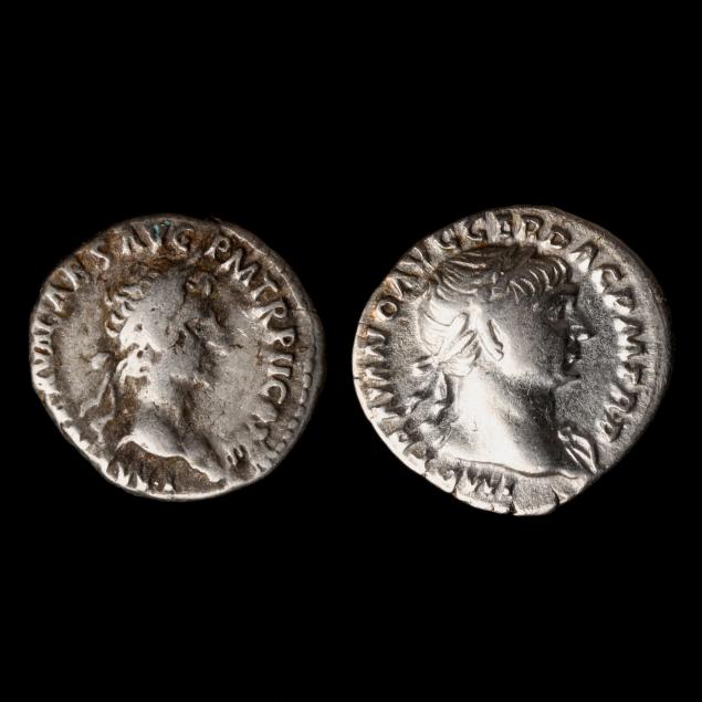 roman-empire-silver-denarii-of-nerva-96-98-a-d-and-trajan-98-117-a-d