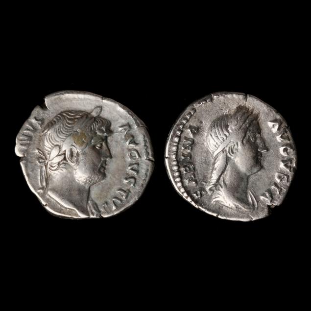 roman-empire-ar-denarii-of-hadrian-and-his-wife-sabina-117-138-a-d