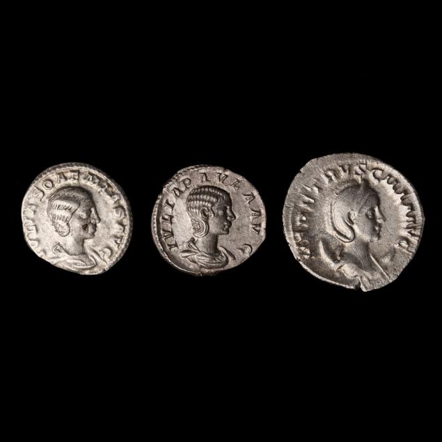 three-silver-coins-portraying-3rd-century-roman-imperial-ladies