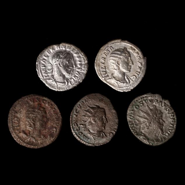 five-5-3rd-century-a-d-roman-silver-coins
