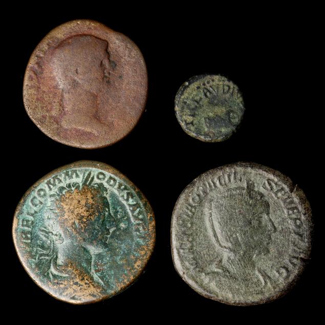 four-roman-bronze-coins-1st-3rd-centiury-a-d