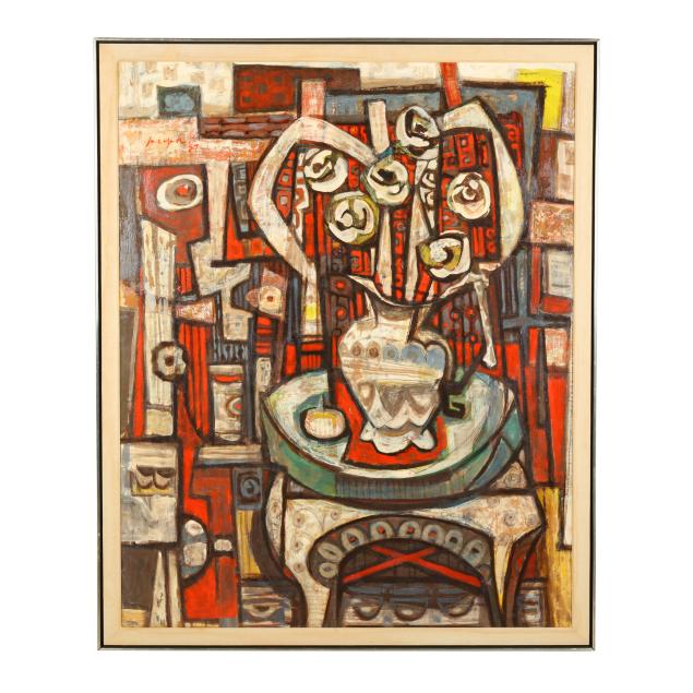 joseph-s-perrin-american-1923-2014-i-still-life-with-blue-vase-i