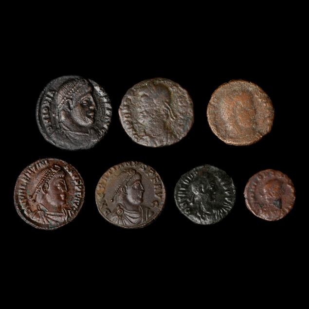 seven-small-late-roman-bronze-coins-to-include-three-scarce-issues