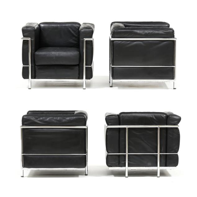 after-le-corbusier-set-of-four-lc2-chairs