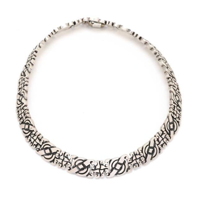 sterling-silver-choker-necklace-with-pre-columbian-style-geometric-motifs-mexico