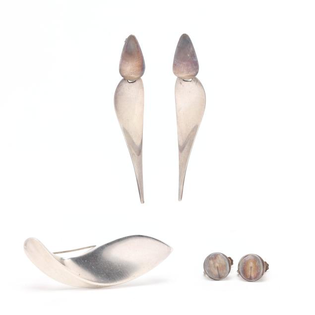 three-modernist-sterling-silver-jewelry-items-denmark