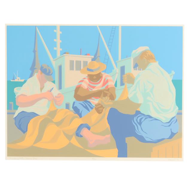 claude-howell-nc-1915-1997-i-sunny-day-mending-nets-i
