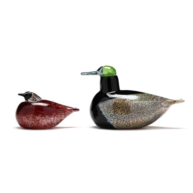 oiva-toikka-finland-1931-2019-two-art-glass-birds