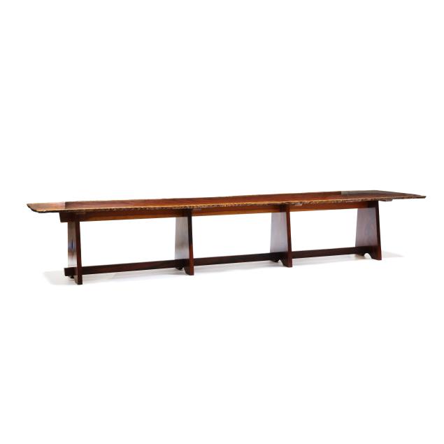 gerald-comer-nc-b-1952-american-craft-14-foot-curly-bubinga-table