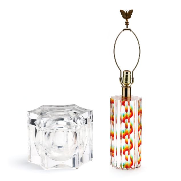 alessandro-albrizzi-for-la-bella-creations-lucite-table-lamp-and-ice-bucket