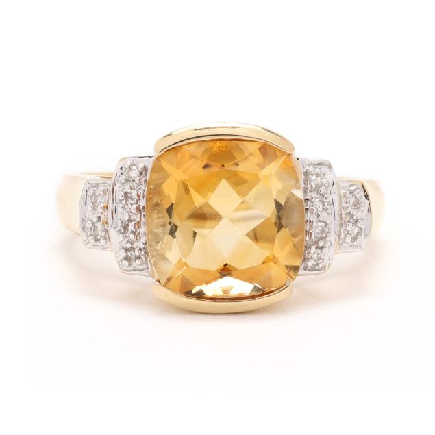 gold-citrine-and-diamond-ring