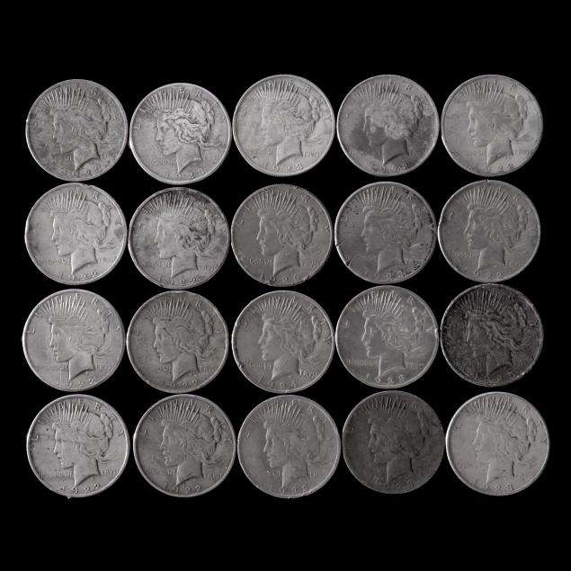 roll-of-twenty-20-circulated-peace-silver-dollars