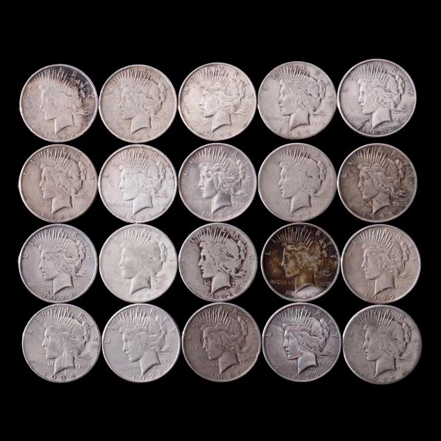 roll-of-twenty-20-circulated-peace-silver-dollars