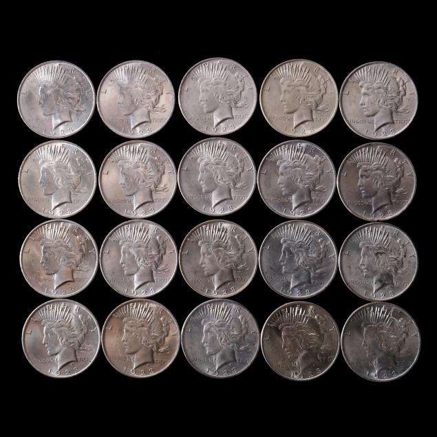 roll-of-twenty-20-uncirculated-1923-peace-silver-dollars