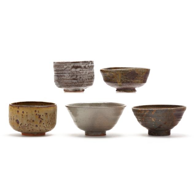 five-studio-pottery-tea-bowls-i-chawan-i-including-michelle-rhodes-and-nora-safran
