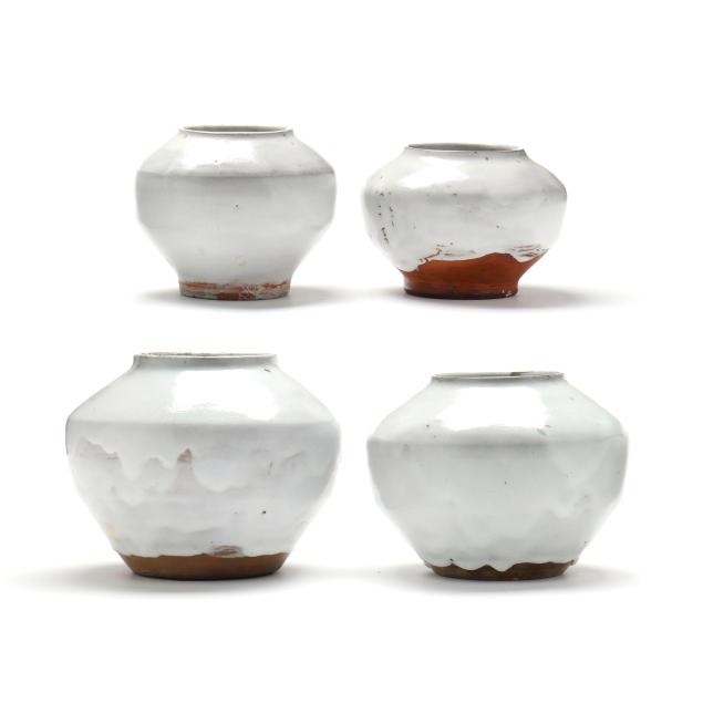 jugtown-pottery-seagrove-nc-four-chinese-white-low-vases