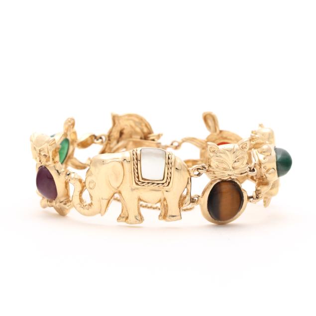 whimsical-gold-and-gem-set-animal-motif-bracelet
