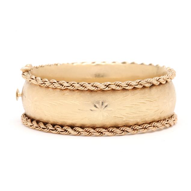 vintage-gold-rope-edge-bangle-bracelet