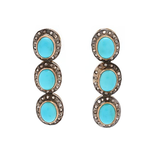 silver-topped-gold-turquoise-and-diamond-drop-earrings