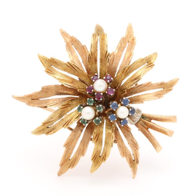 vintage-gold-pearl-and-gem-set-flower-bouquet-brooch-ernesto-traversa-co