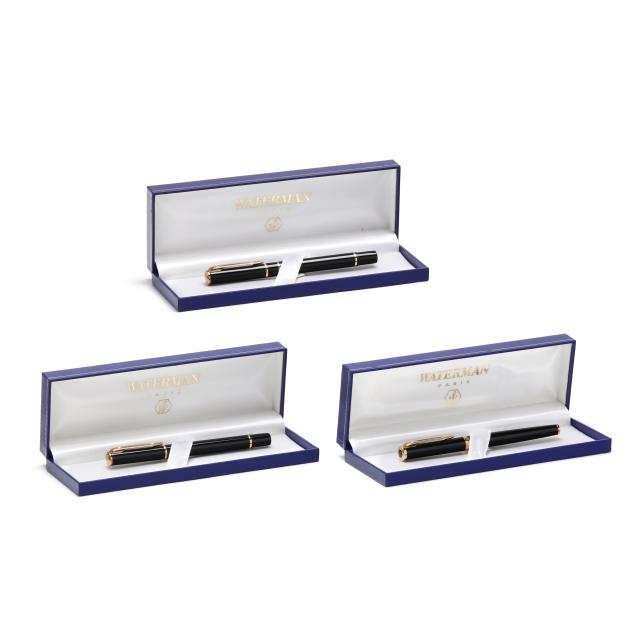 waterman-three-boxed-ballpoint-pens