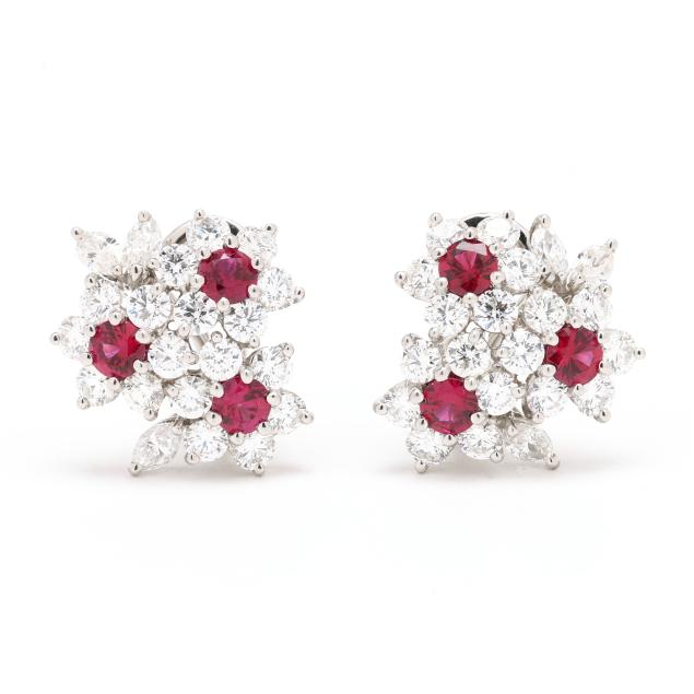 platinum-diamond-and-ruby-earrings