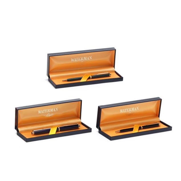 waterman-three-boxed-ideal-pens