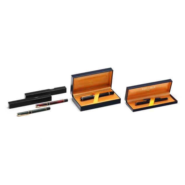 waterman-four-boxed-fountain-pens