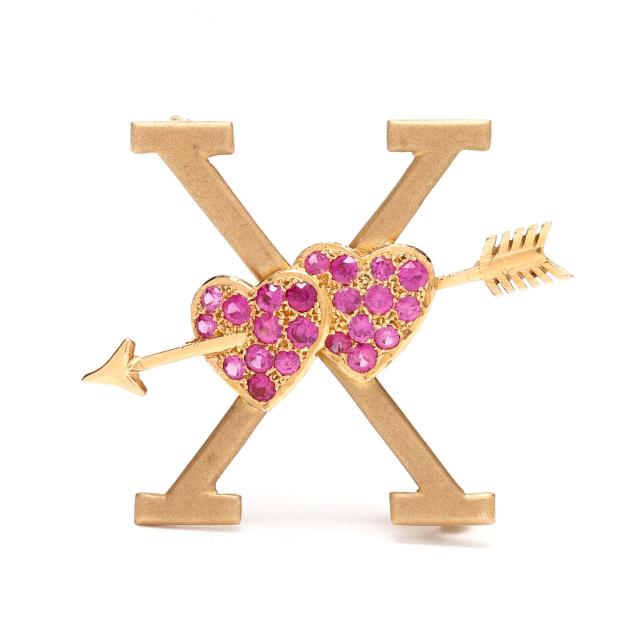gold-and-ruby-x-motif-brooch
