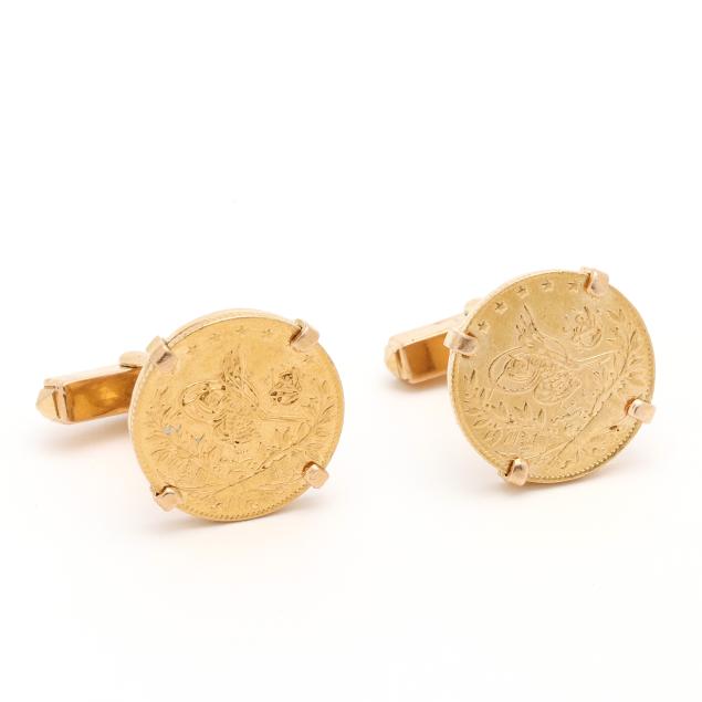 pair-of-gold-coin-cufflinks