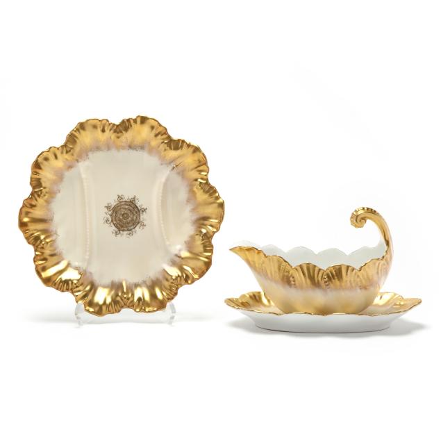 set-of-gilt-limoges-hors-d-oeuvres-plates-and-sauce-boat