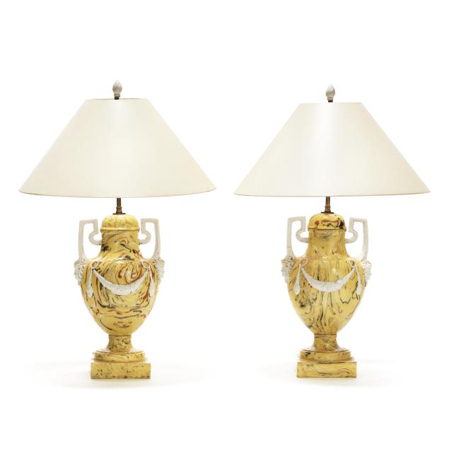 pair-of-neoclassical-style-yellow-aptware-urn-lamps