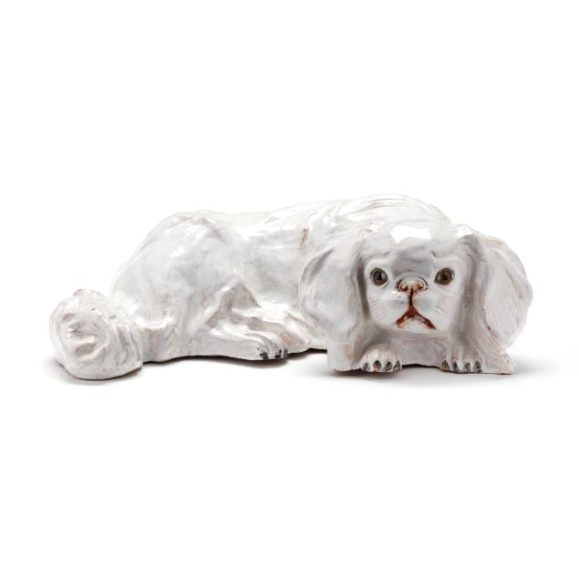 vintage-french-glazed-terracotta-of-a-recumbent-dog