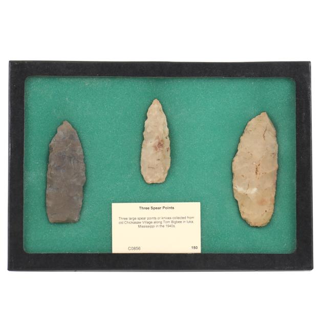 three-chickasaw-village-blades-collected-in-iuka-mississippi-1940s
