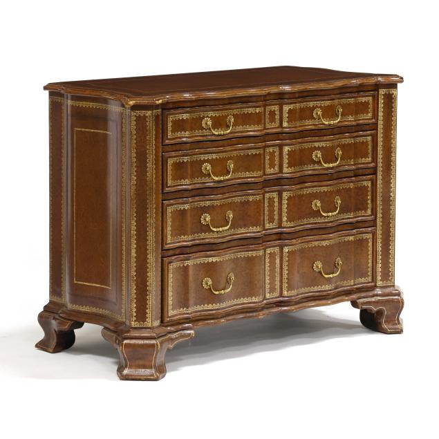 maitland-smith-leather-wrapped-serpentine-commode