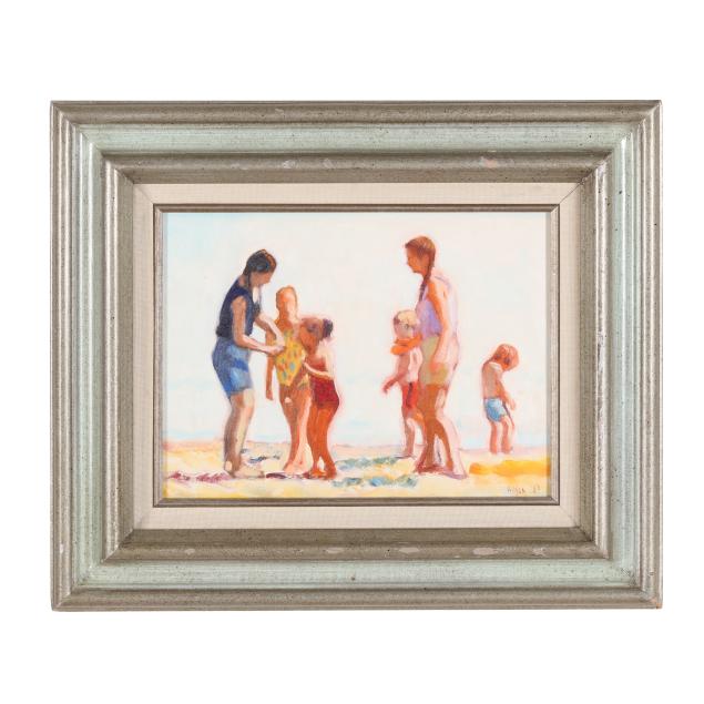 vintage-beach-scene-with-figures-artist-signed