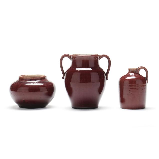 w-b-stephen-nc-1875-1961-three-pisgah-forest-pottery-vessels