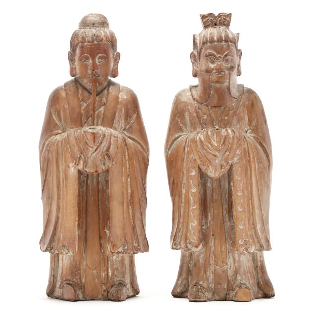 a-pair-of-chinese-carved-wooden-figures
