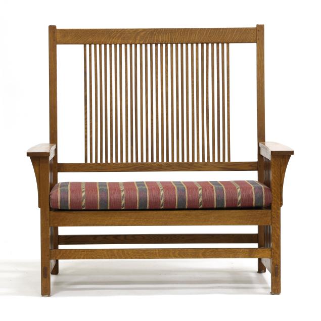 stickley-mission-oak-style-settee