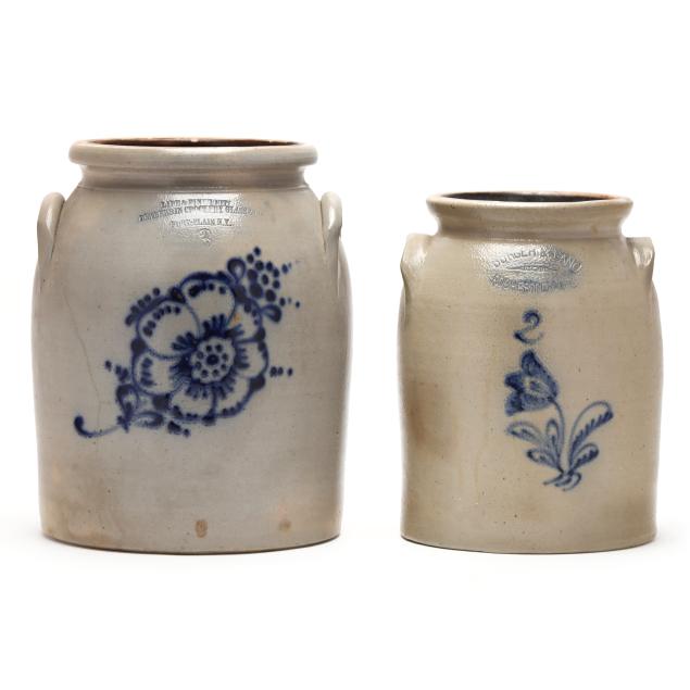 two-new-york-decorated-stoneware-crocks