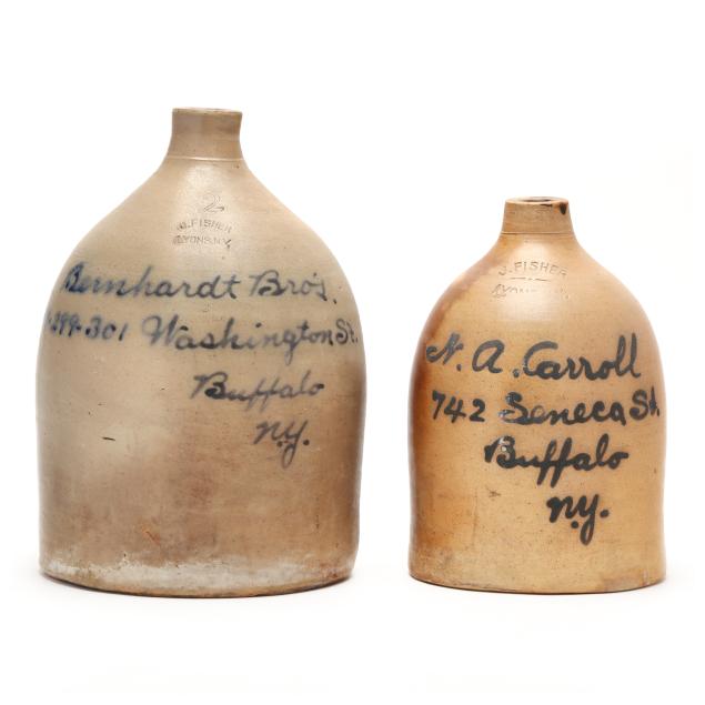 j-fisher-lyons-new-york-two-stoneware-jugs