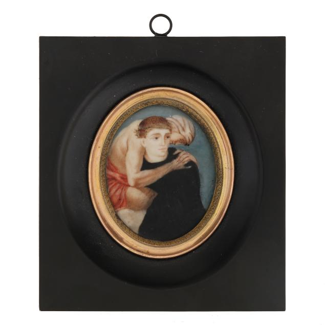 continental-school-19th-century-unusual-miniature-portrait-of-a-saint