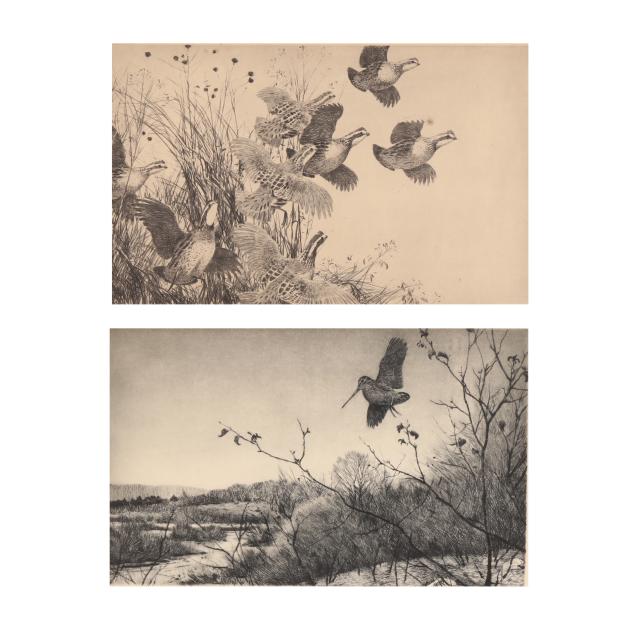 aiden-lassell-ripley-american-1896-1969-i-covey-of-quail-lone-woodcock-i-two-works