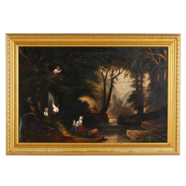 american-school-late-19th-century-figures-in-a-forest-landscape