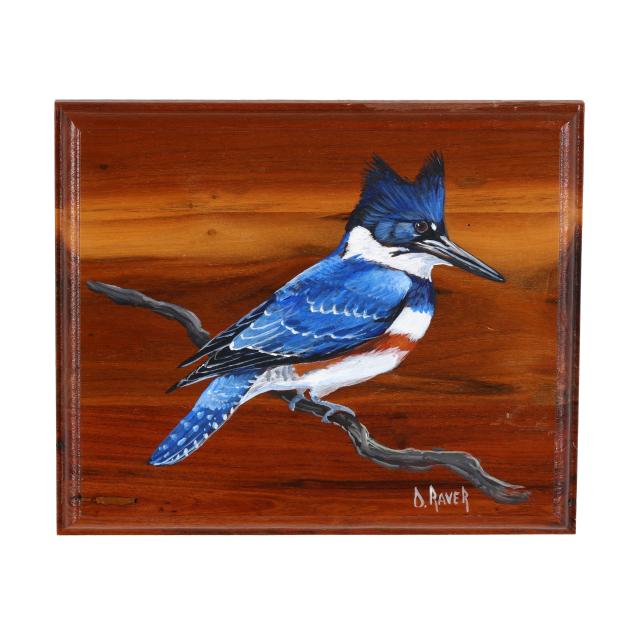 duane-raver-nc-1927-2022-kingfisher-on-plaque