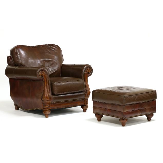 bradington-young-leather-club-chair-and-ottoman